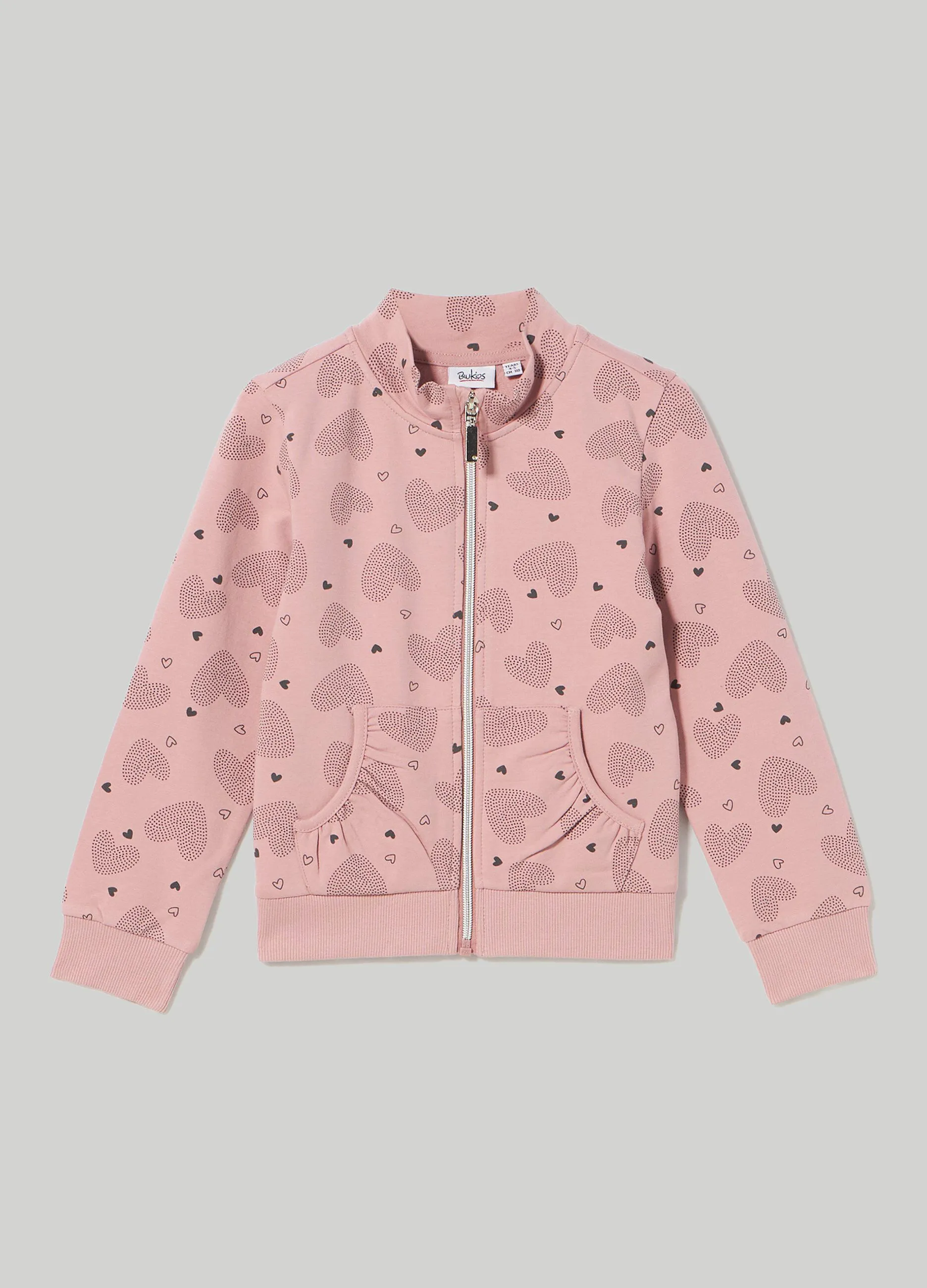 BLUKIDS  Felpa full zip con stampa bambina