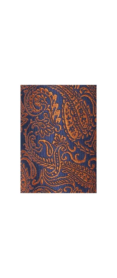Cravatta blu paisley marrone