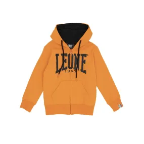 Felpa con cappuccio Leone bambino con zip intera Basic