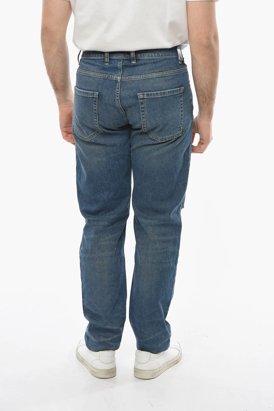 Jeans Baggy Fit con Strappi 18cm